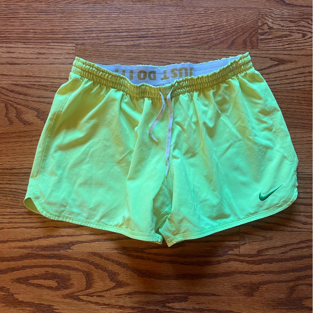 neon running shorts